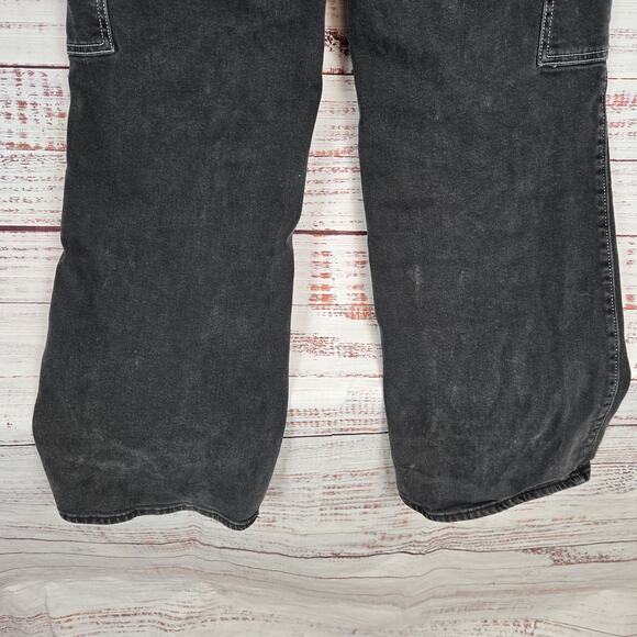 Hollister Womens HIgh Rise Vintage Baggy Jeans Sz 1R(25) Black Carpenter Gothic - Picture 6 of 13